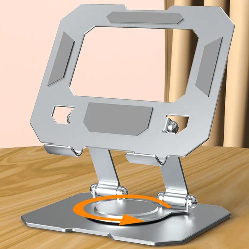 Portable 360° Rotating Aluminum Stand Holder – For Tablets & Lightweight Laptops