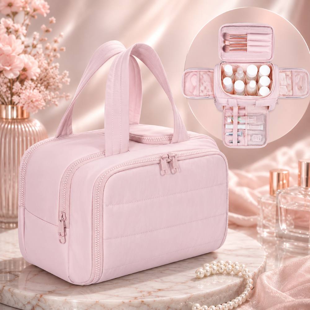 GlamVault™ 4-in-1 Makeup & Toiletry Travel Bag