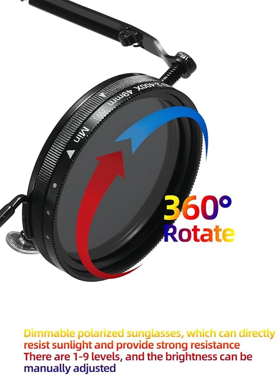 Adjustable Tint Rotating Polarized Round Sunglasses for Men & Women