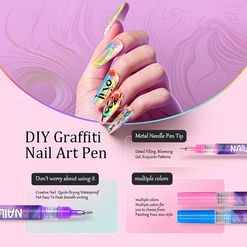 NailMagic Nail Art Marker Pen Set (12 Colors)