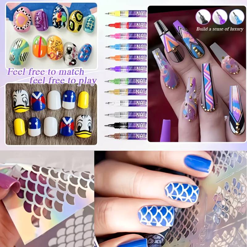 NailMagic Nail Art Marker Pen Set (12 Colors)