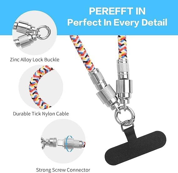2-in-1 Fast Charging Phone Wrist Lanyard (30cm USB-C)