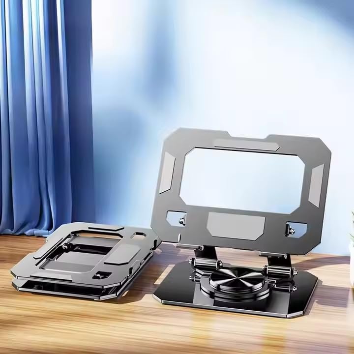 Portable 360° Rotating Aluminum Stand Holder – For Tablets & Lightweight Laptops