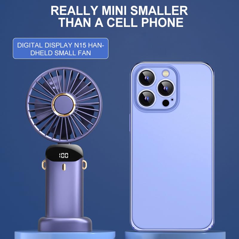 AirFlex Mini Fan – Foldable, Rechargeable, 5 Speed Mode, Digital Display