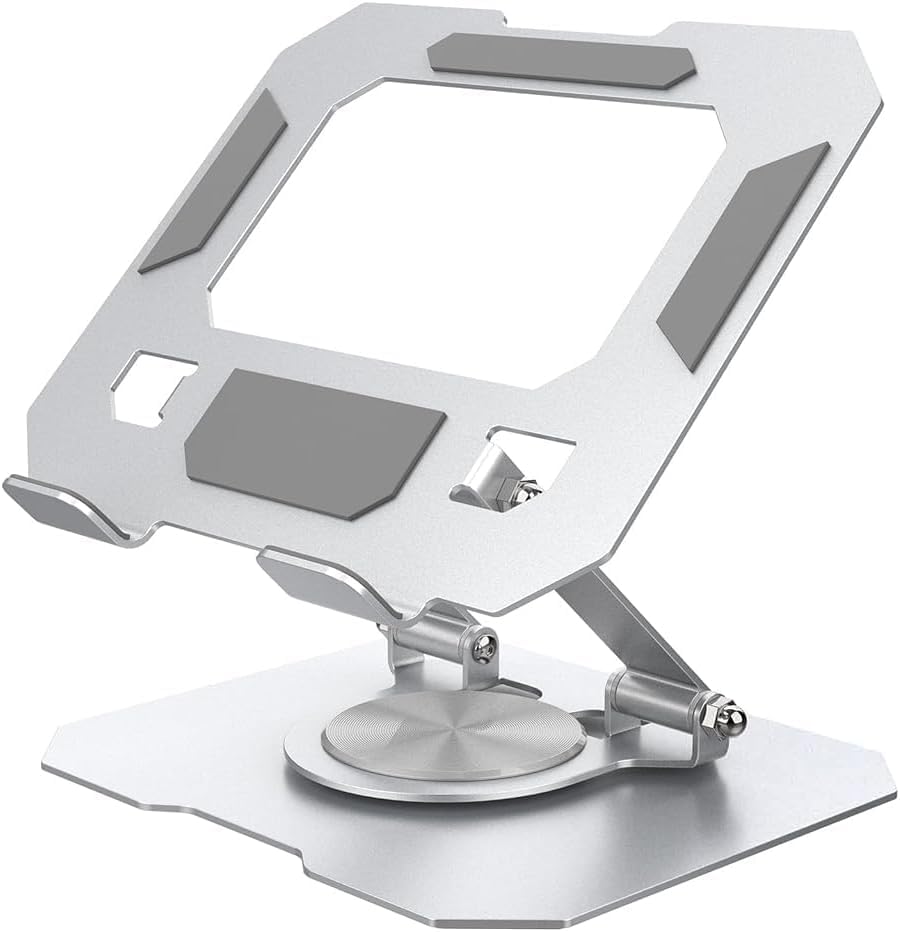Portable 360° Rotating Aluminum Stand Holder – For Tablets & Lightweight Laptops
