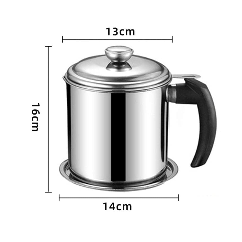 Stainless Steel Oil Filter Pot | 1.4L Durable and Reusable