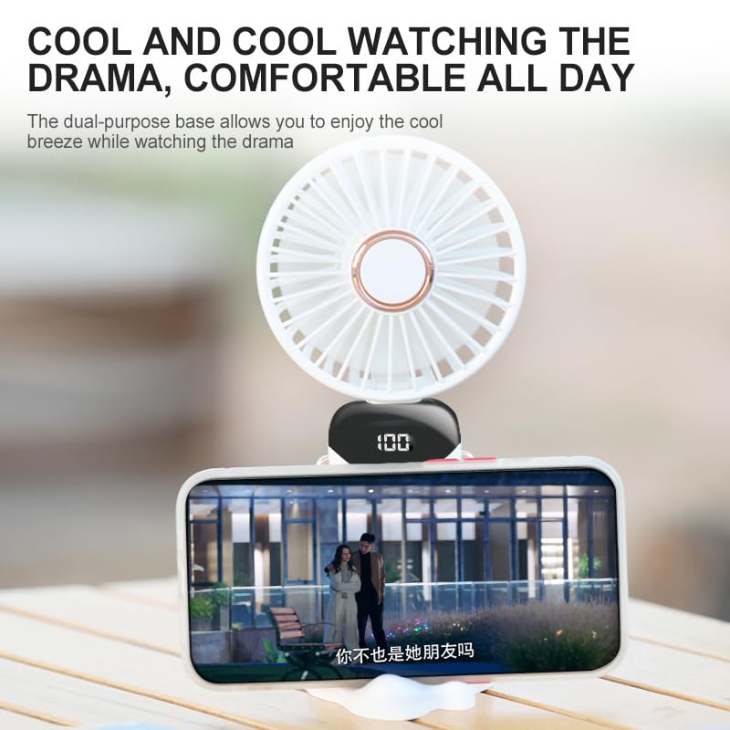 AirFlex Mini Fan – Foldable, Rechargeable, 5 Speed Mode, Digital Display