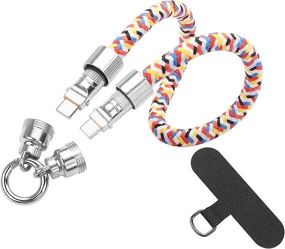 2-in-1 Fast Charging Phone Wrist Lanyard (30cm USB-C)