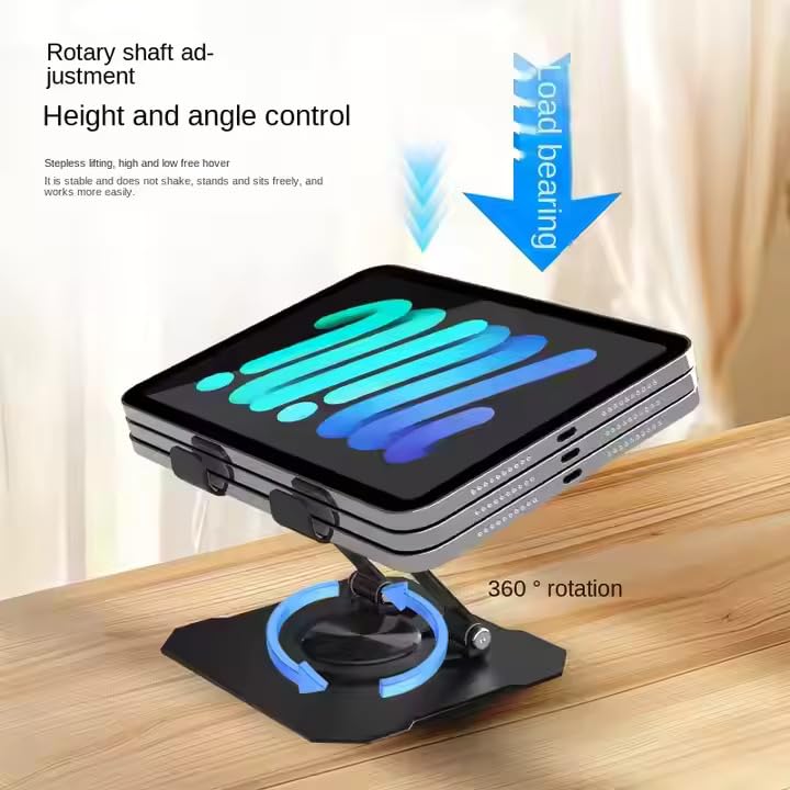 Portable 360° Rotating Aluminum Stand Holder – For Tablets & Lightweight Laptops