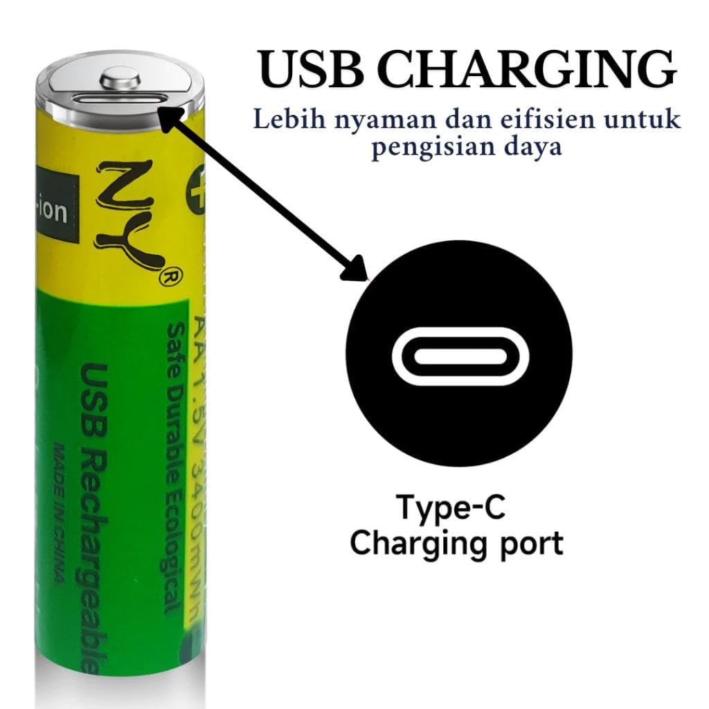 ChargeX Type-C Rechargeable AA Batteries