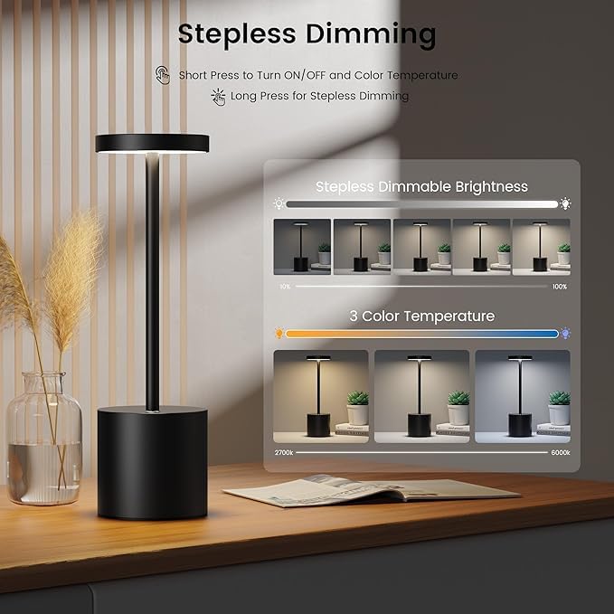 GlowTap | Cordless Rechargeable LED Table Lamp