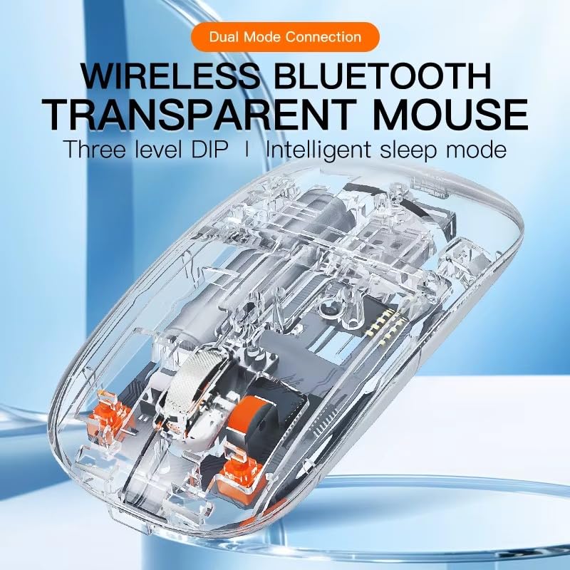 Transparent 3-Mode Rechargeable Wireless Mouse
