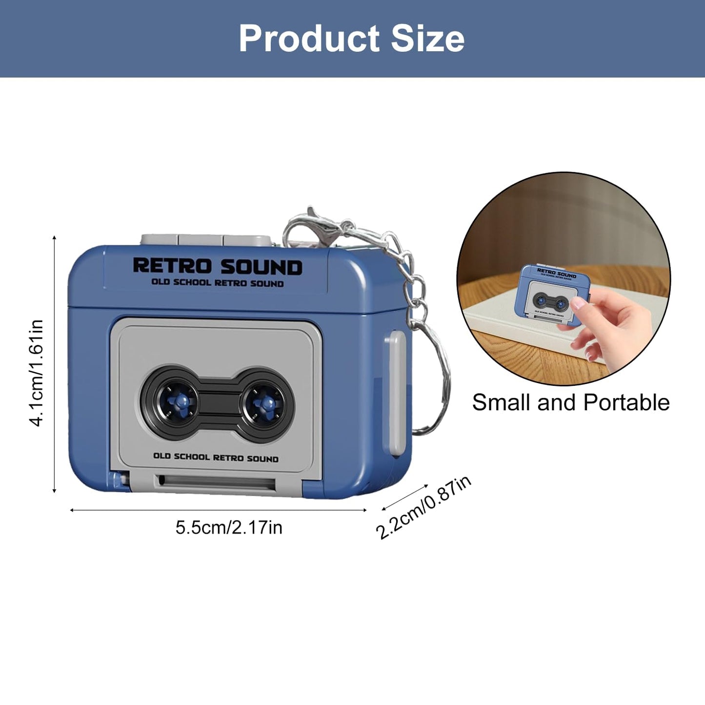 RetroTape Voice Recorder Keychain