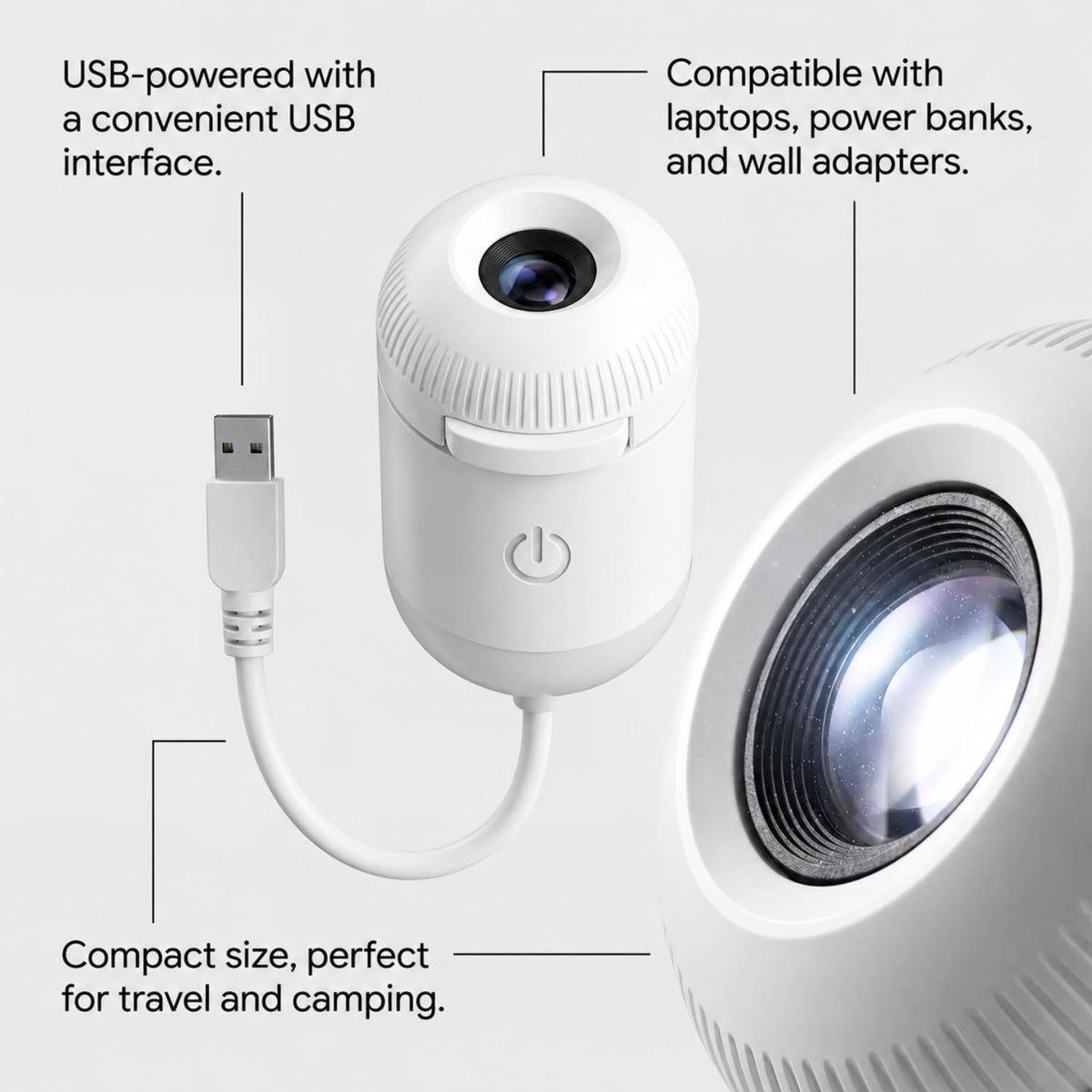 GalaxyGlow | Deluxe HD USB Projector Night Light