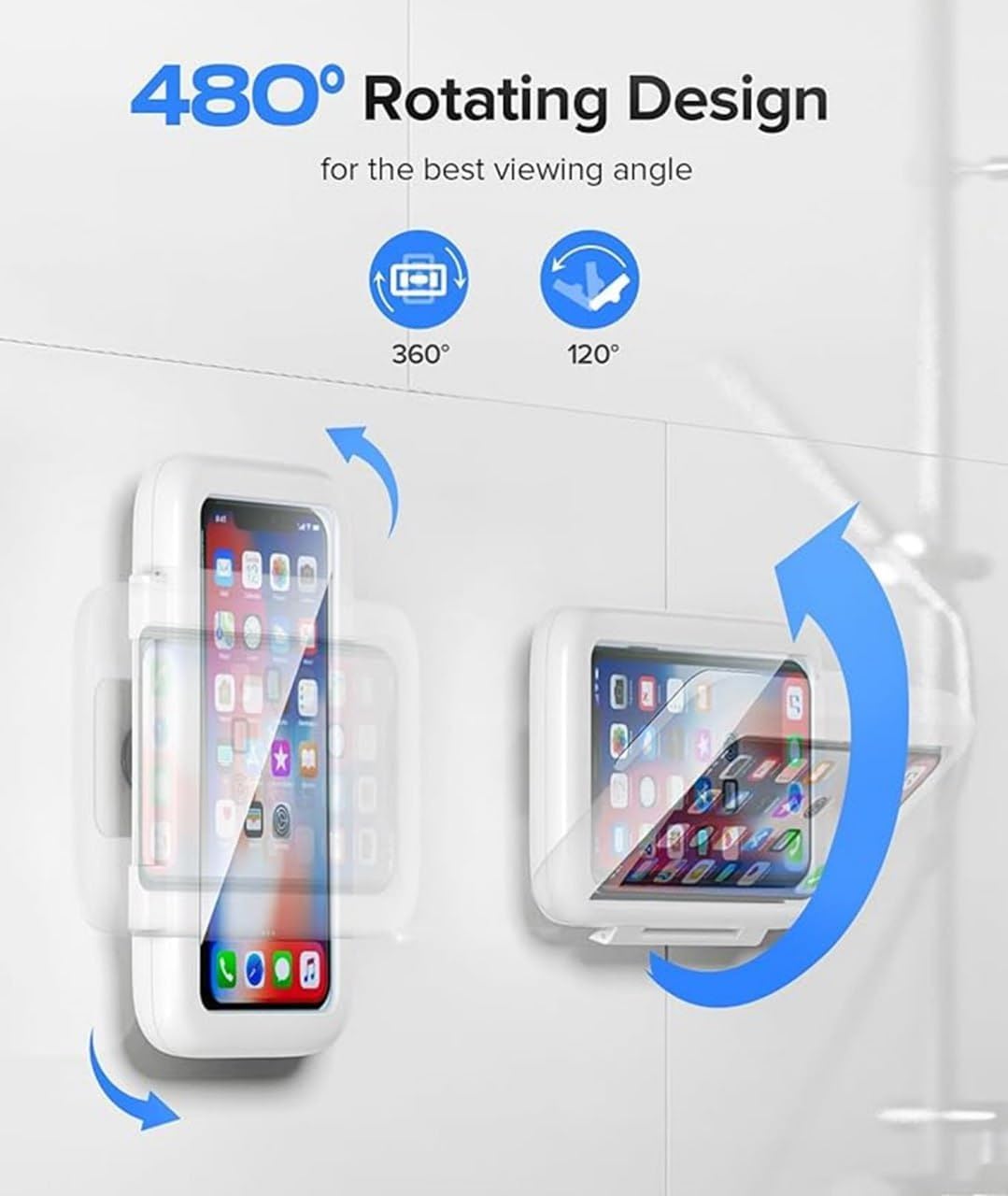 Waterproof Rotating Shower Phone Holder