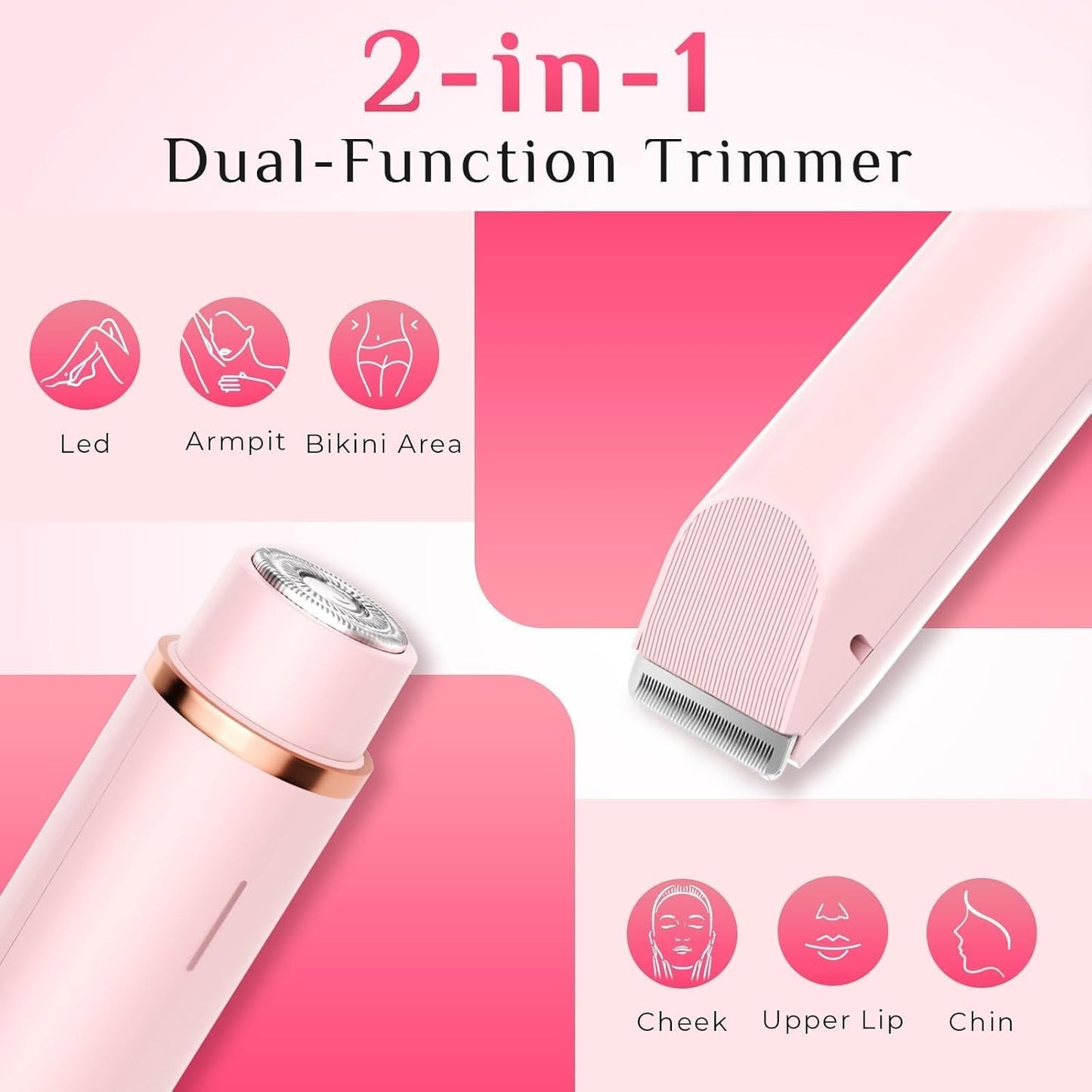 Veloura - Dual Head 2 in 1 Trimmer for Private Area and Body Hair