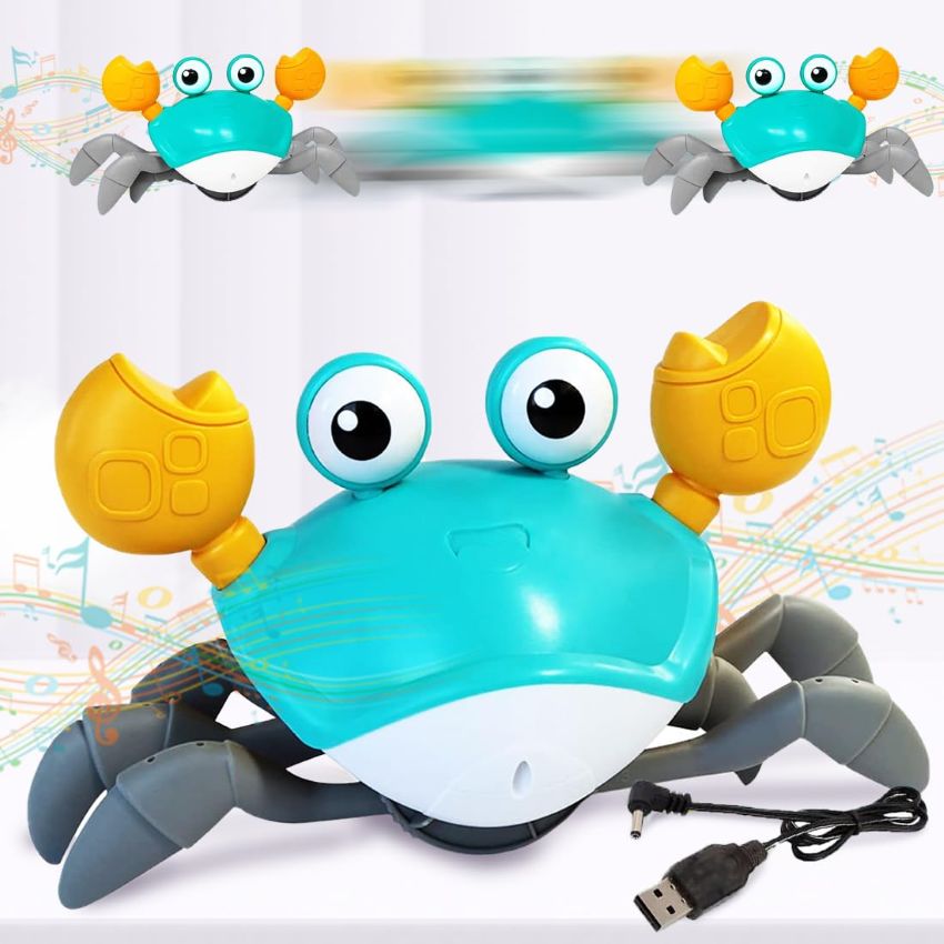Cute Dancing Crab Toy with Light & Music – USB Rechargeable