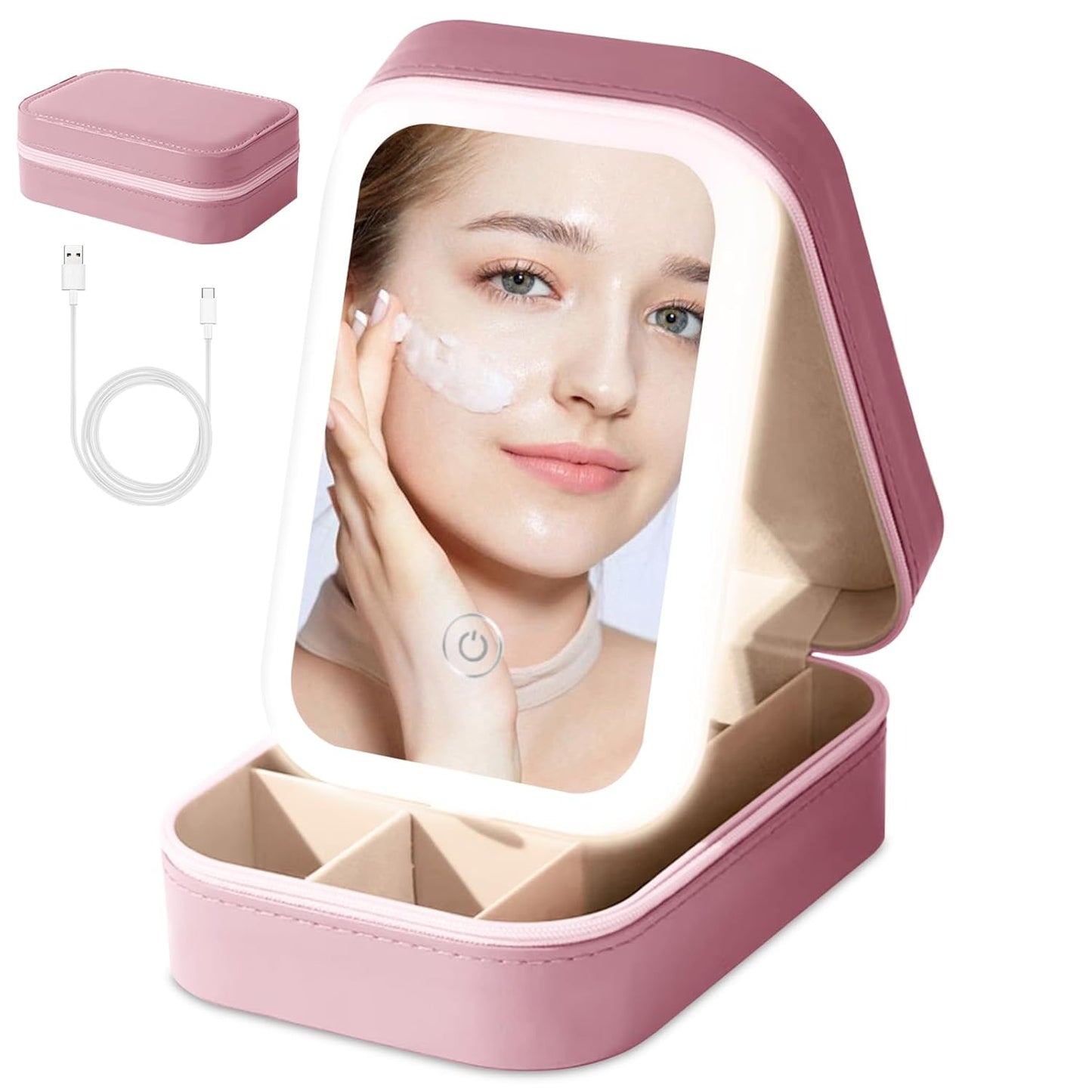 LumiGlow Travel LED Makeup Mirror Box