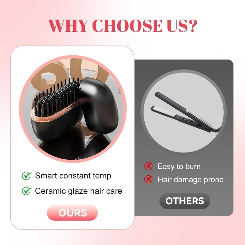 SilkComb - Wireless Mini Portable Hair Straightening Comb