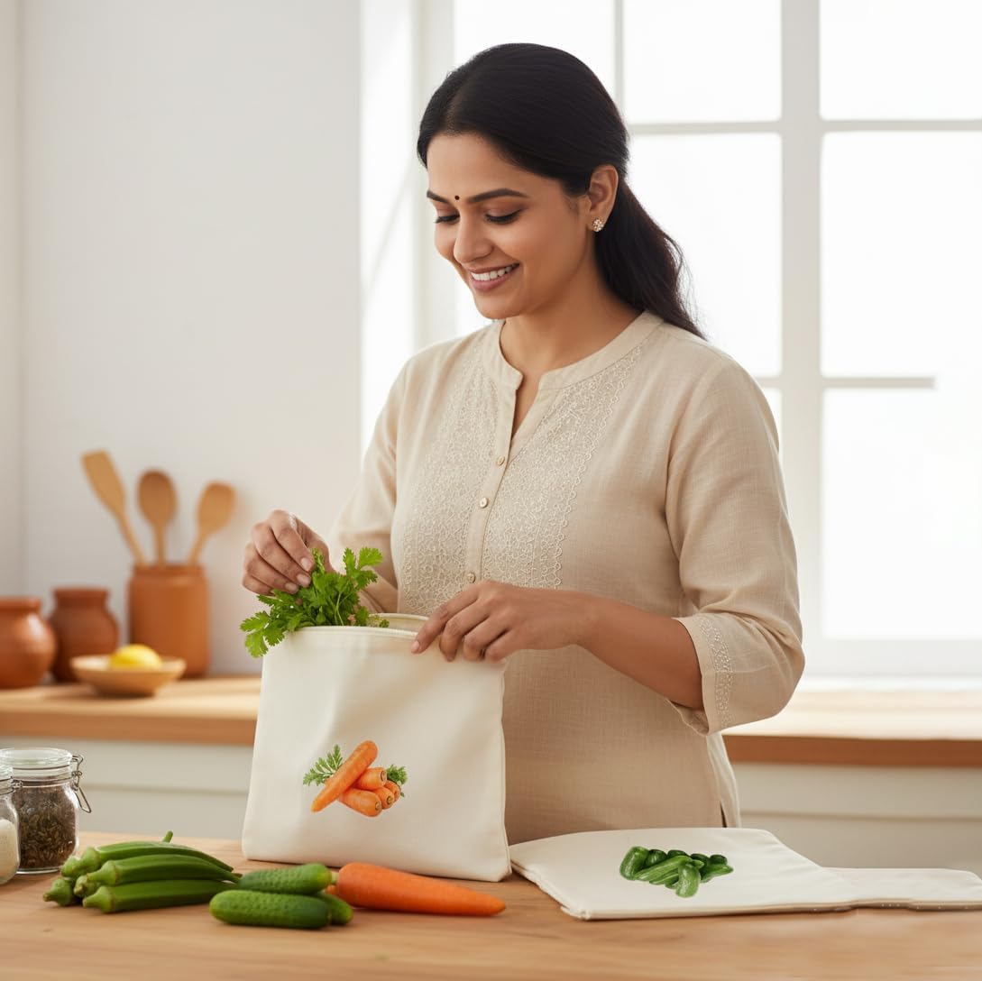 FreshNest | Reusable Fridge Vegetable Storage Bags