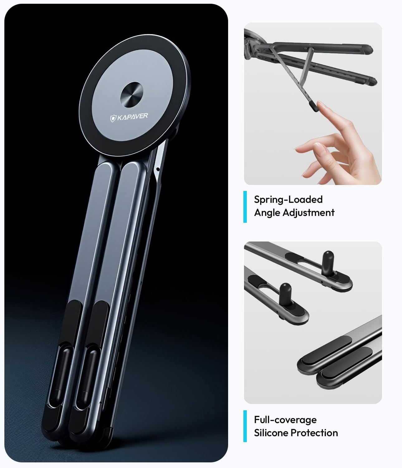 UniHold 360° 5 in 1 Magnetic Aluminum Alloy Stand -  For Laptop, Tablet & Phone