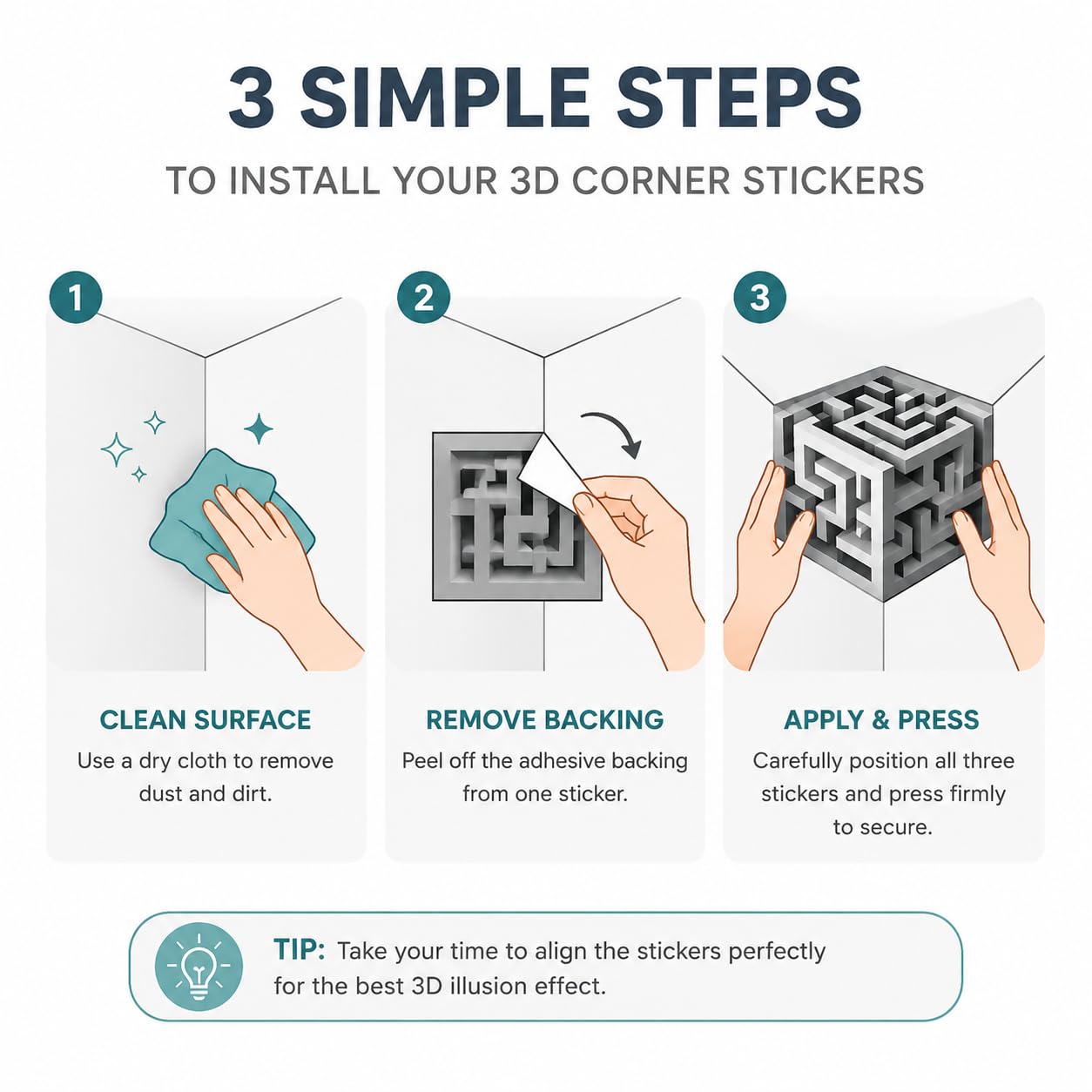 CubeScape | 3D Optical Illusion Wall Sticker