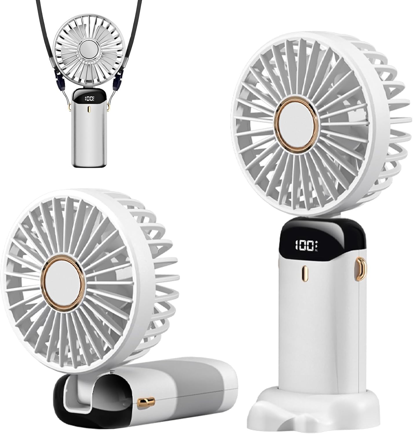 AirFlex Mini Fan – Foldable, Rechargeable, 5 Speed Mode, Digital Display