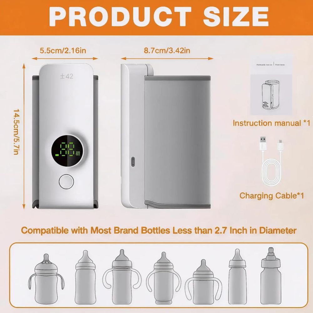 MomEase - Portable Smart Rechargeable Baby Bottle Warmer