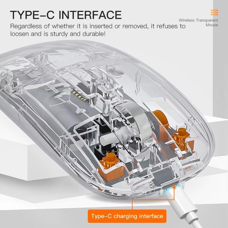Transparent 3-Mode Rechargeable Wireless Mouse