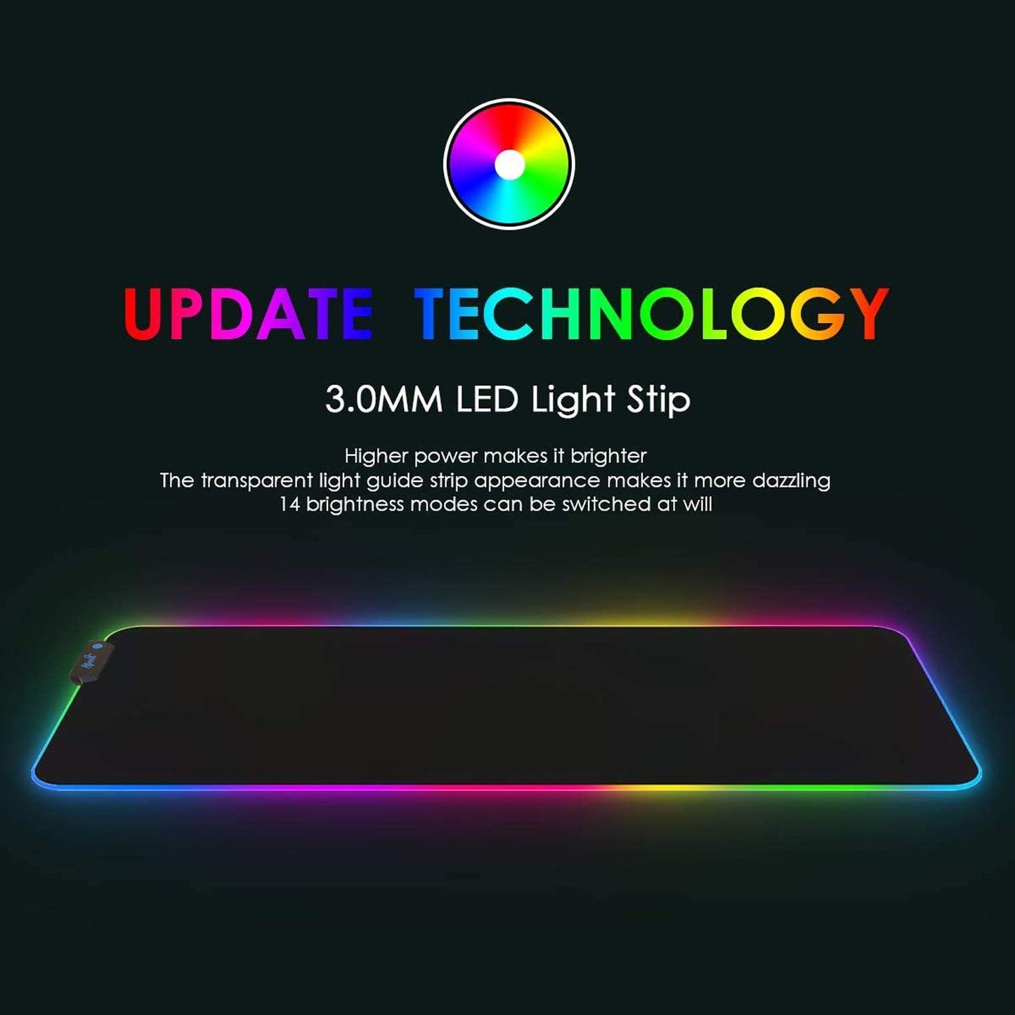AuraBeam RGB Gaming Mouse Pad – 14 Lighting Modes, Smooth Control