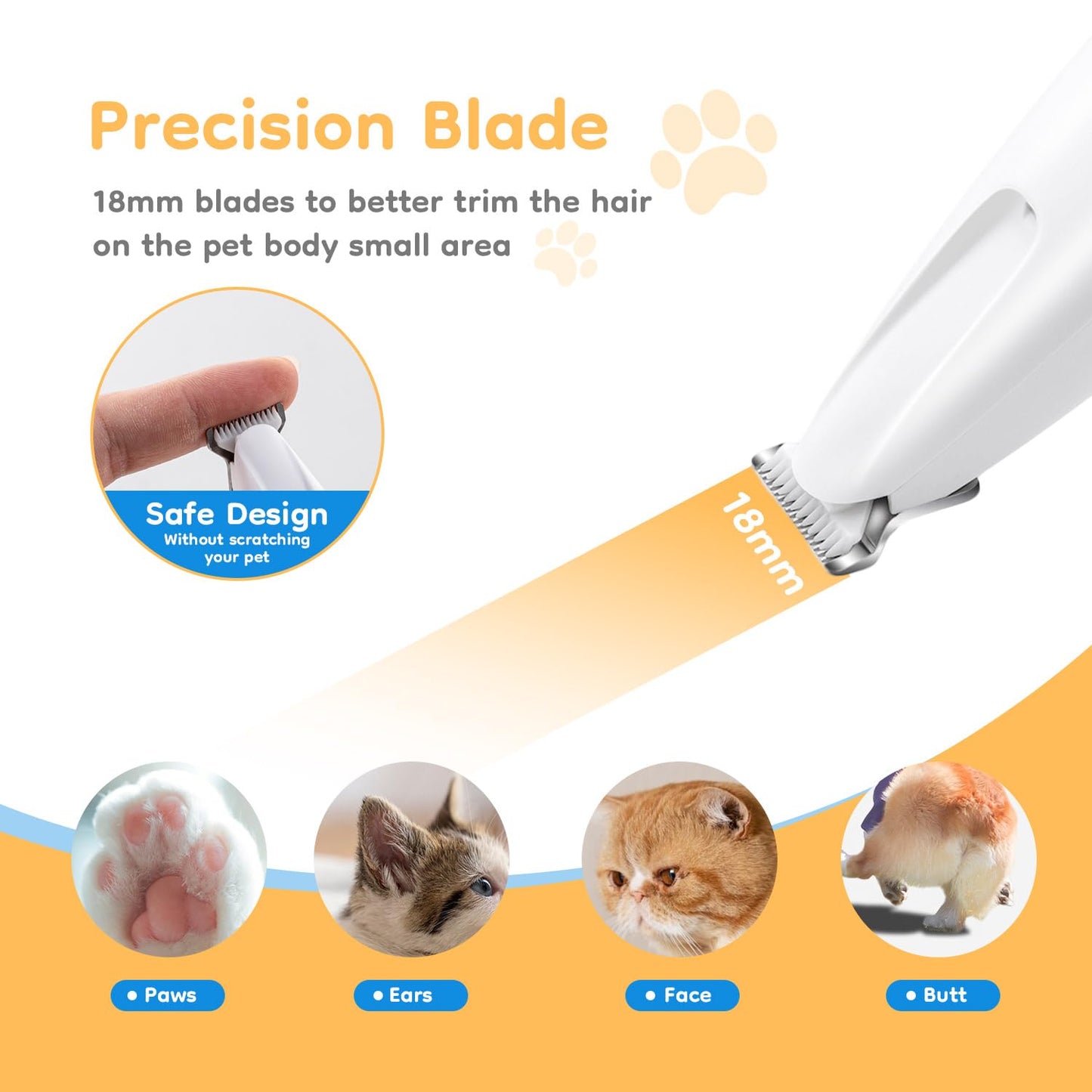 PawTrim Pro Pet Grooming Trimmer – Waterproof, Low Noise with LED Light