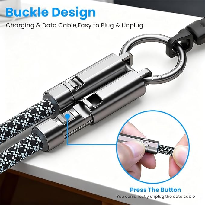 2-in-1 Fast Charging Phone Wrist Lanyard (30cm USB-C)