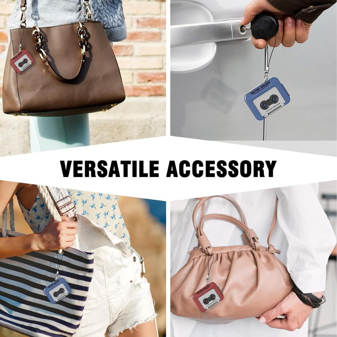 RetroTape Voice Recorder Keychain