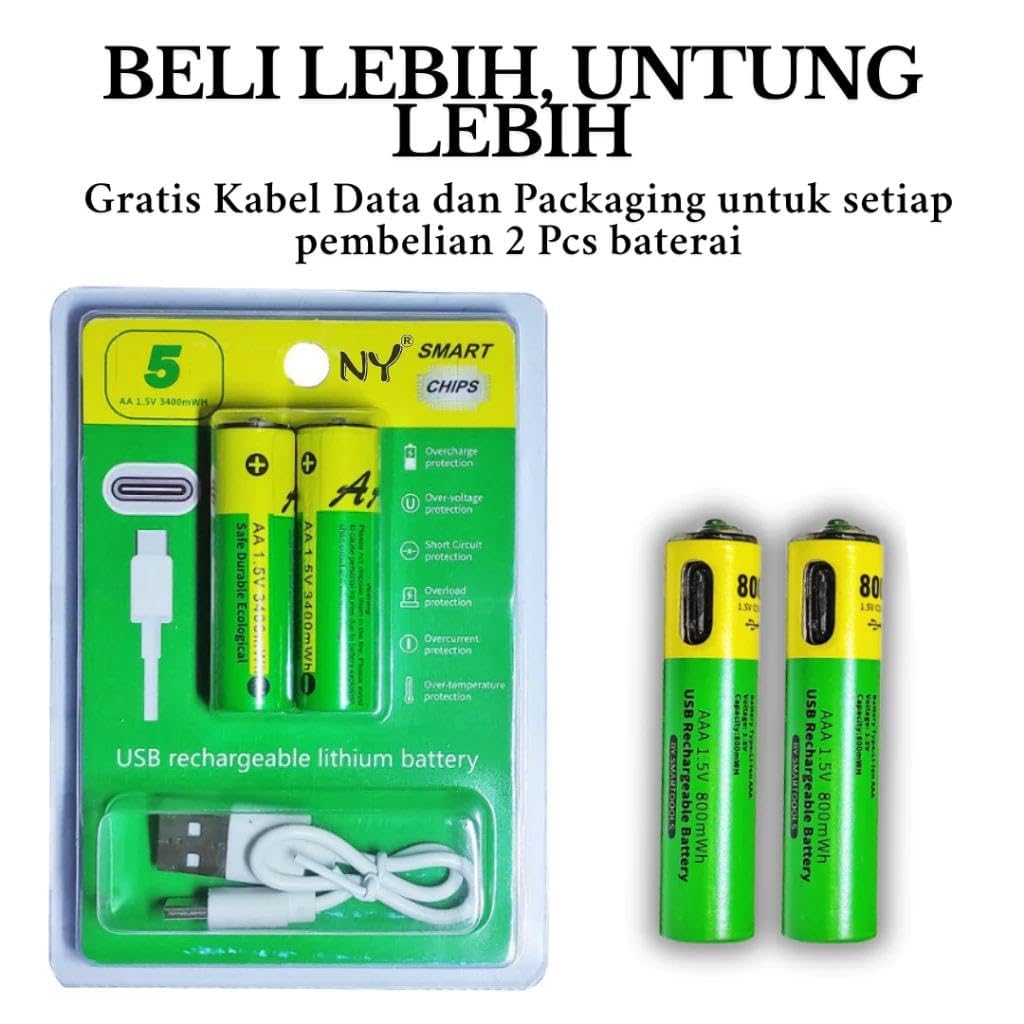 ChargeX Type-C Rechargeable AA Batteries