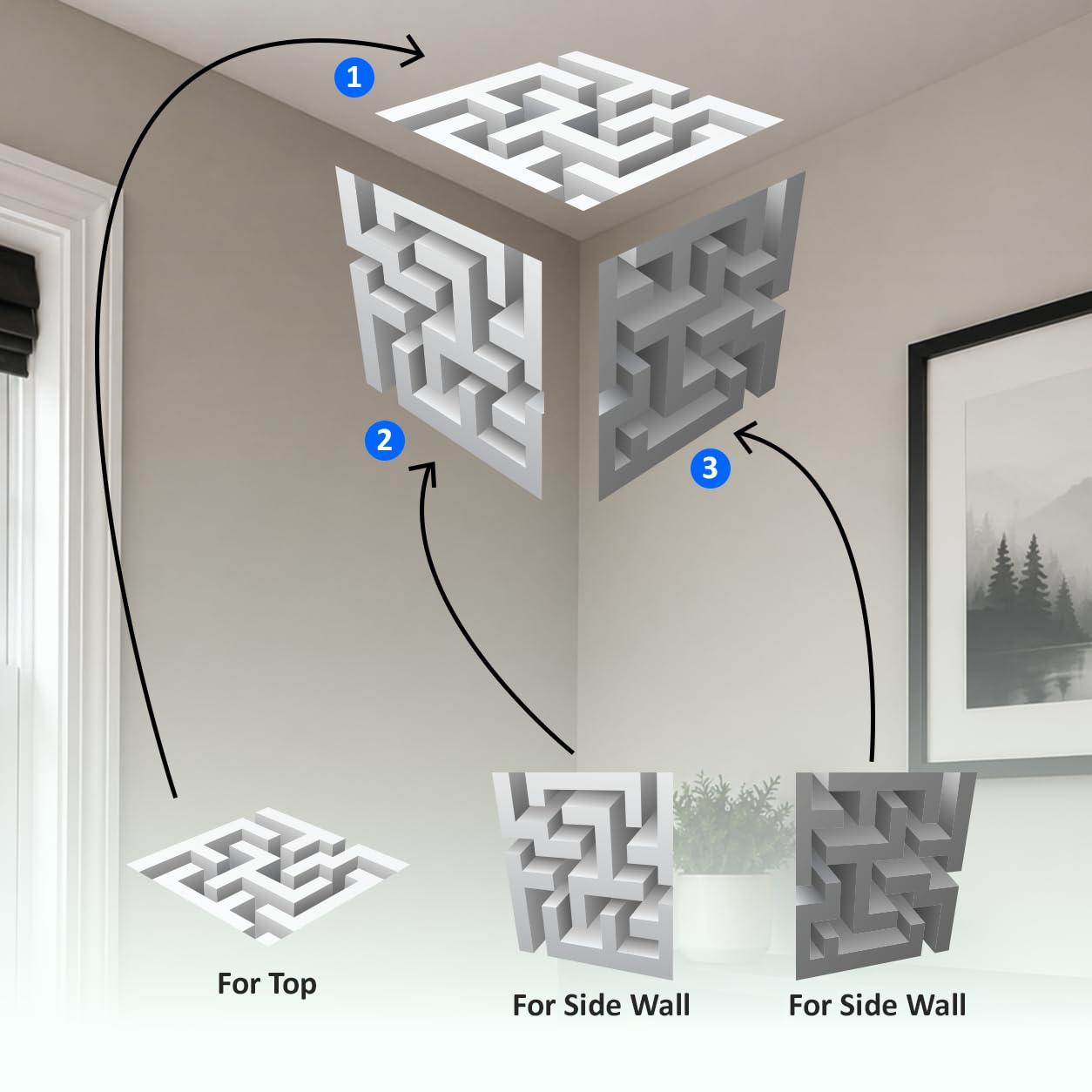 CubeScape | 3D Optical Illusion Wall Sticker