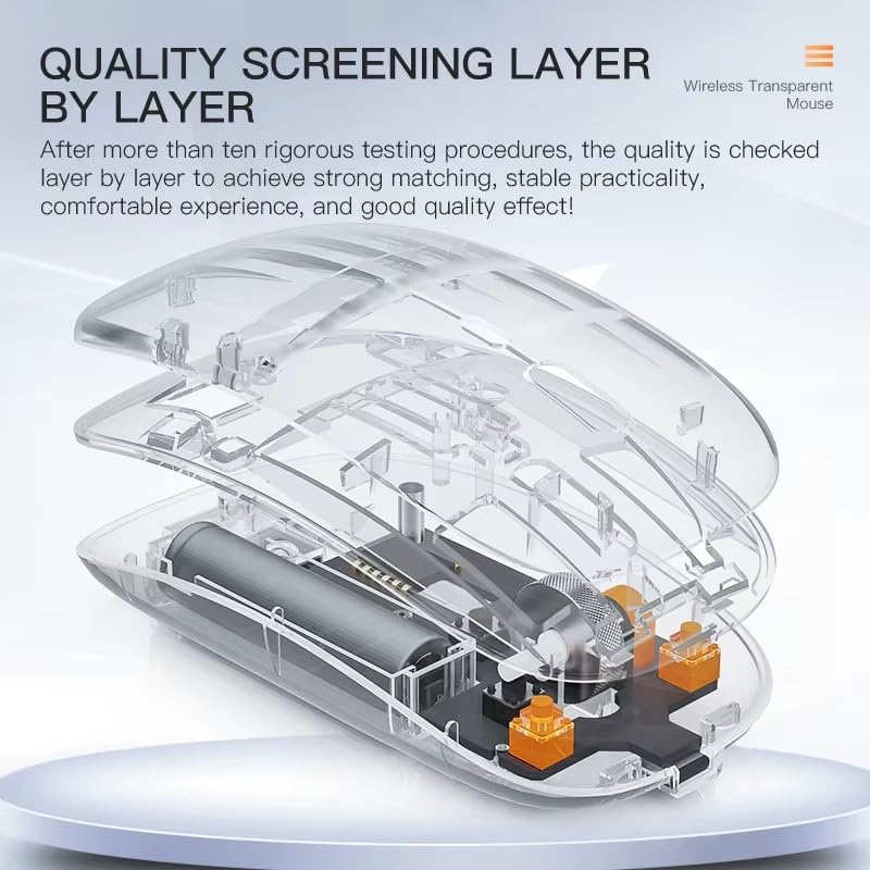 Transparent 3-Mode Rechargeable Wireless Mouse