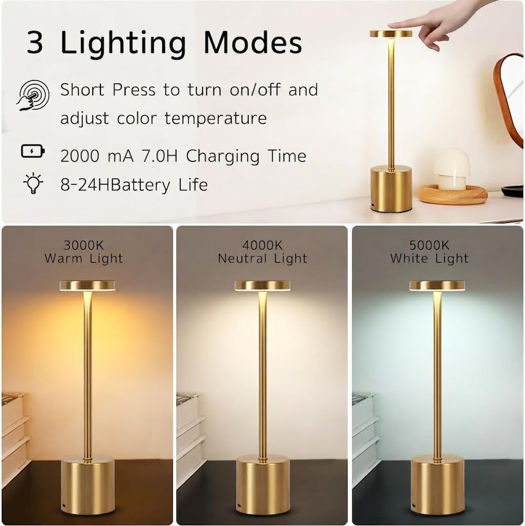 GlowTap | Cordless Rechargeable LED Table Lamp