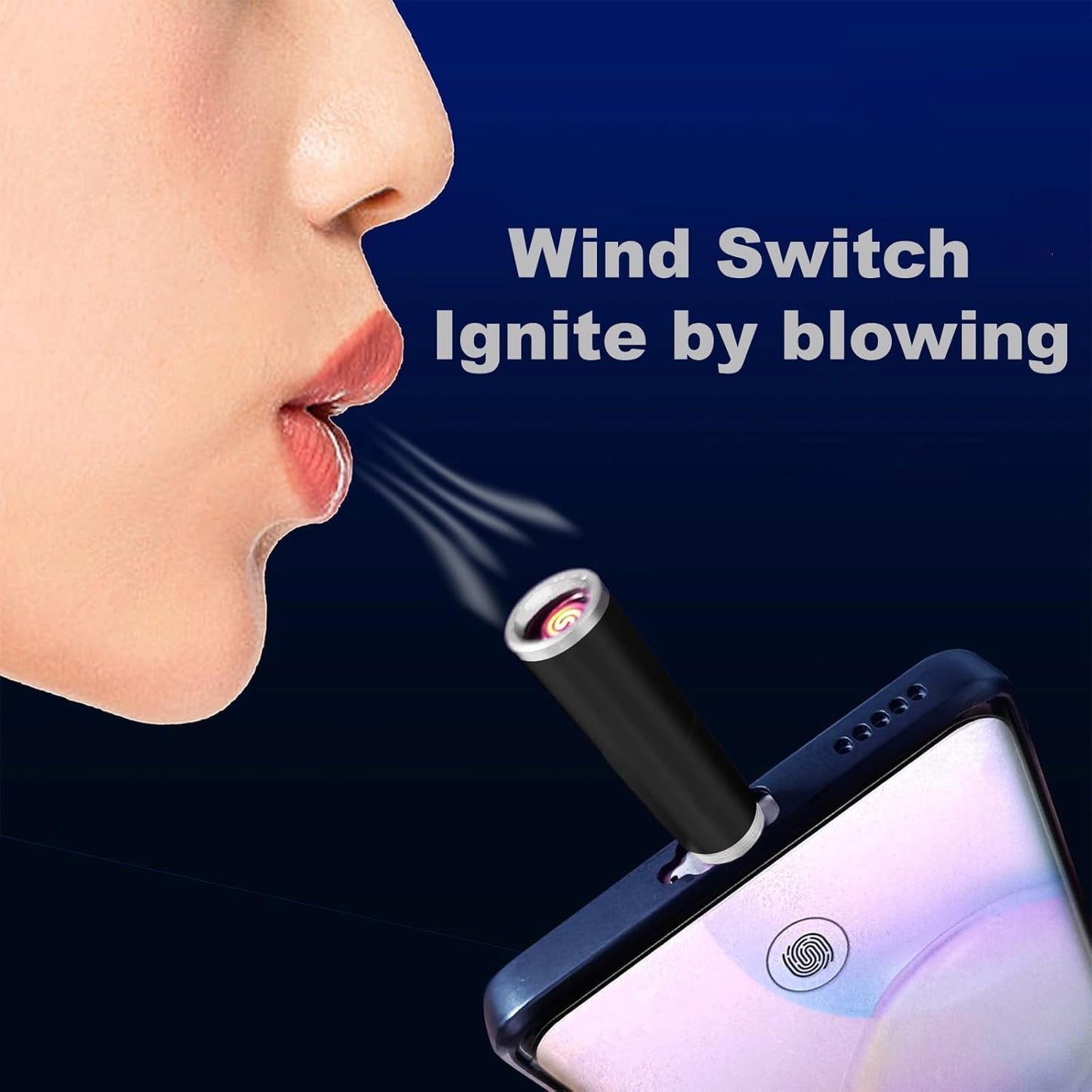 Portable Type C Mini Cigarette Lighter with Keychain