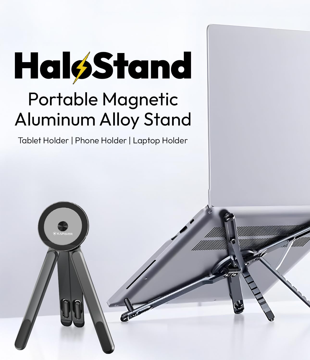 UniHold 360° 5 in 1 Magnetic Aluminum Alloy Stand -  For Laptop, Tablet & Phone