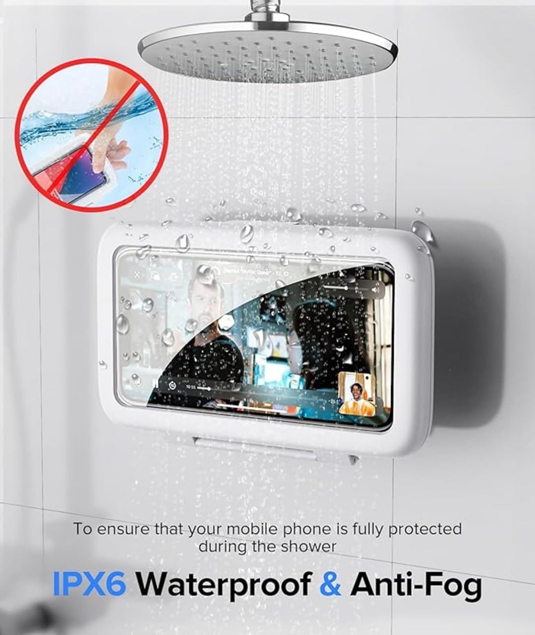 Waterproof Rotating Shower Phone Holder