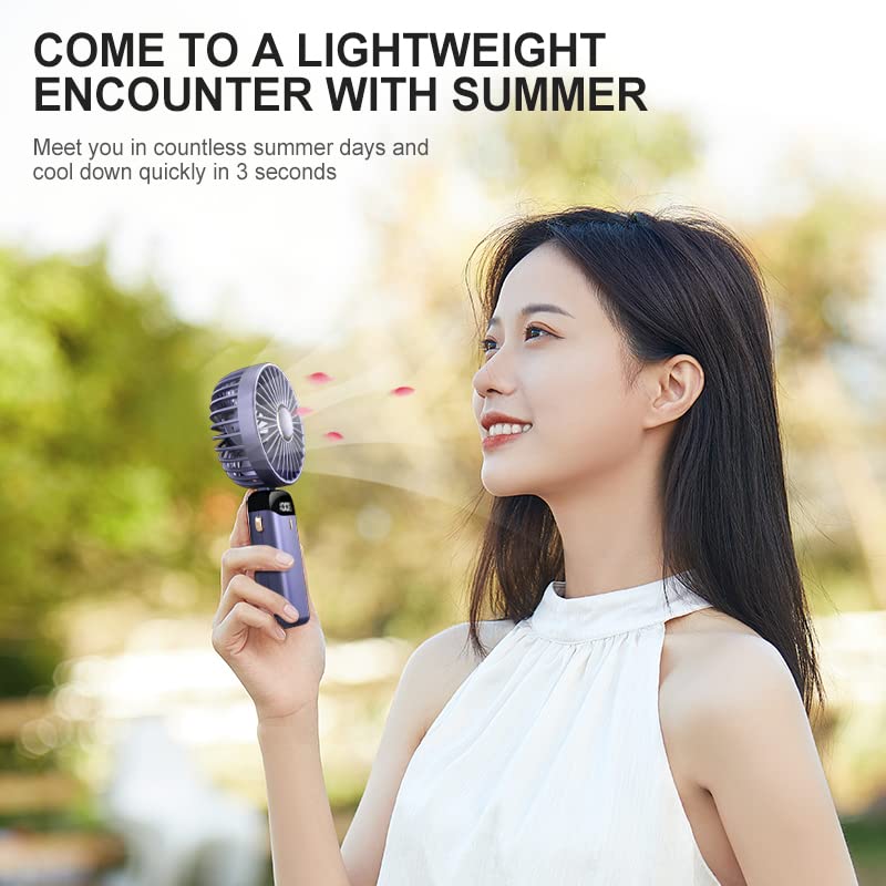 AirFlex Mini Fan – Foldable, Rechargeable, 5 Speed Mode, Digital Display