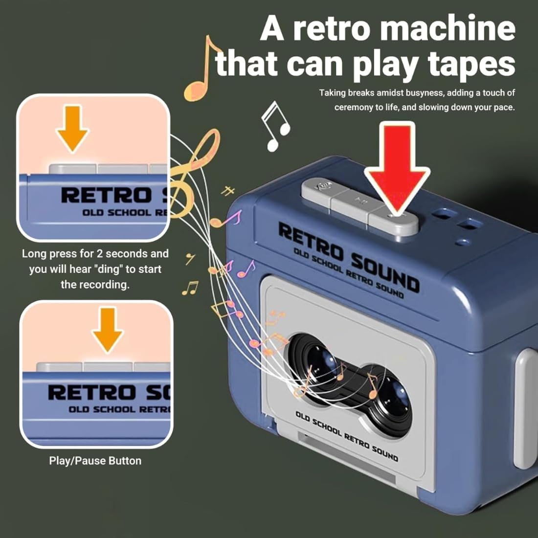 RetroTape Voice Recorder Keychain