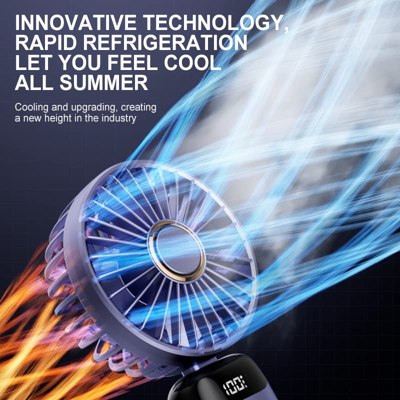 AirFlex Mini Fan – Foldable, Rechargeable, 5 Speed Mode, Digital Display