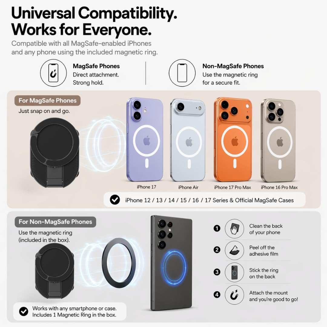 UltraMagGrip 360 | 3-in-1 Magnetic Phone Holder