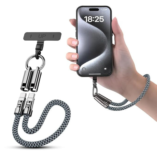 2-in-1 Fast Charging Phone Wrist Lanyard (30cm USB-C)