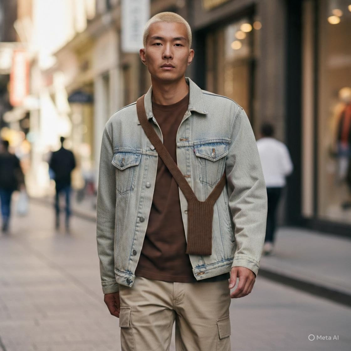 Unisex 3D Knitted iPhone Pocket Scarf Case with Contrast Stripe Design