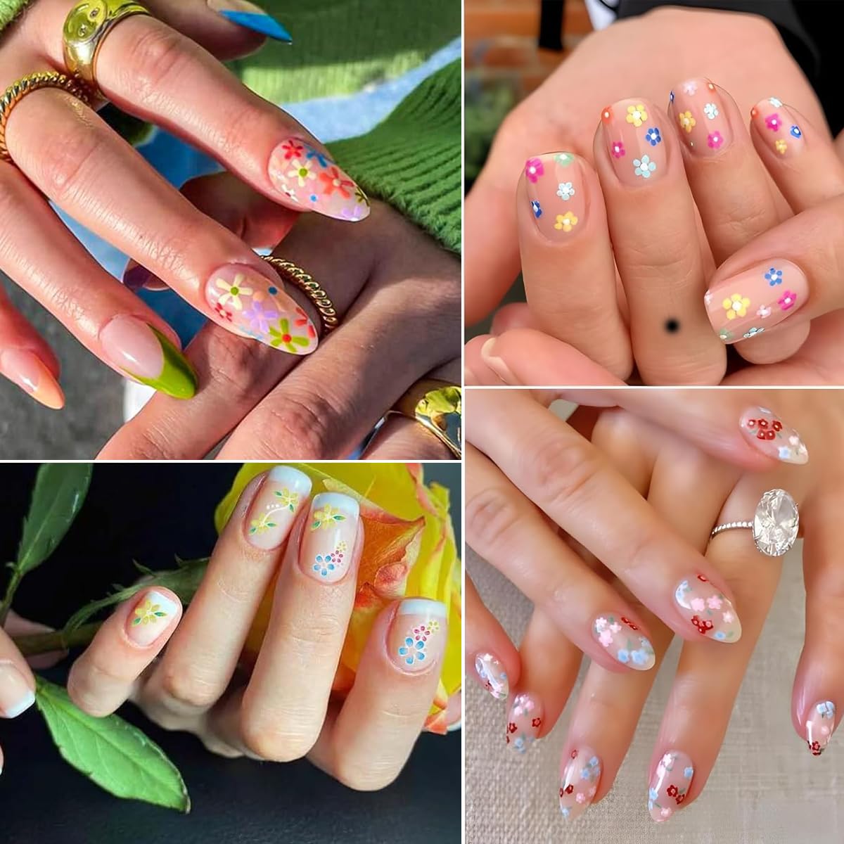 BloomTips | 30 Sheets 3D Floral Nail Art Stickers