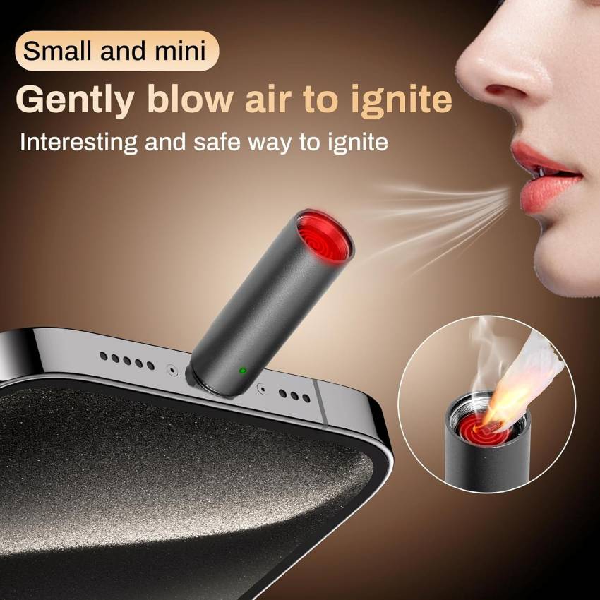 Portable Type C Mini Cigarette Lighter with Keychain
