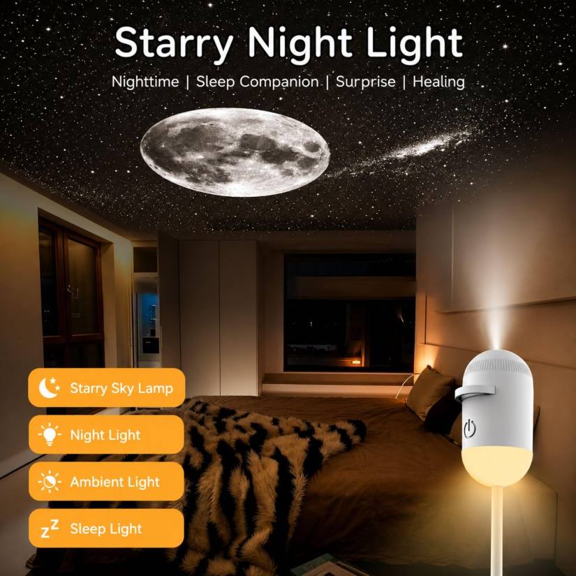 GalaxyGlow | Deluxe HD USB Projector Night Light
