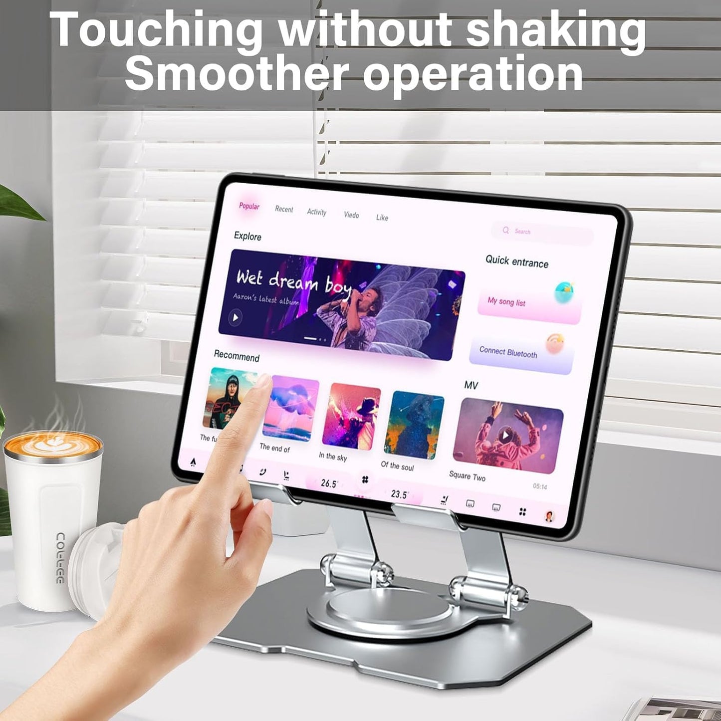 Portable 360° Rotating Aluminum Stand Holder – For Tablets & Lightweight Laptops